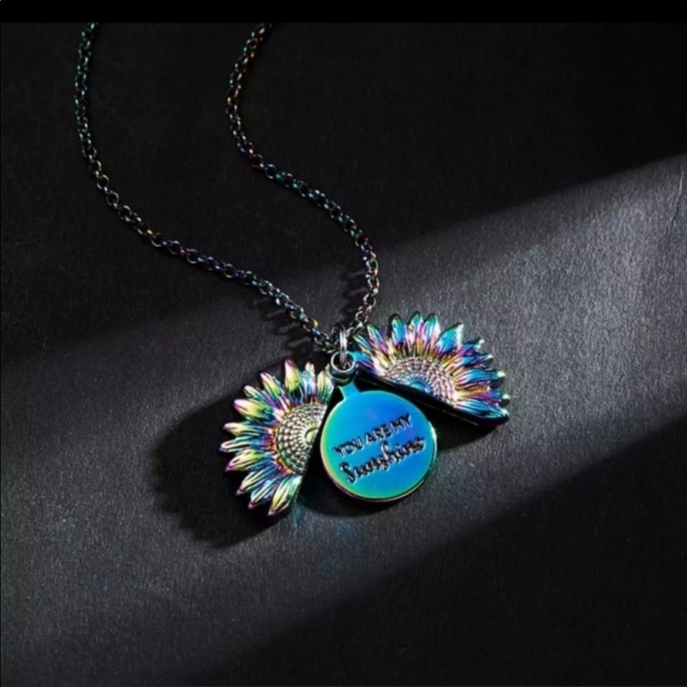 Rainbow You Are My Sunshine Open Locket Necklace - Picture 4 of 8